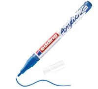 Edding 5300 Marqueur acrylique fin - bleu - 1 feutre acrylique imperméable - pointe ronde fine 1-2 mm- peinture acrylique pour peindre sur la toile, le papier kraft, le bois et la pierre