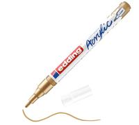 Edding 5300 Marqueur acrylique fin - or - 1 feutre acrylique imperméable - pointe ronde fine 1-2 mm- peinture acrylique pour peindre sur la toile, le papier kraft, le bois et la pierre