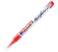Edding 5300 Marqueur acrylique fin - rouge - 1 feutre acrylique imperméable - pointe ronde fine 1-2 mm- peinture acrylique pour peindre sur la toile, le papier kraft, le bois et la pierre