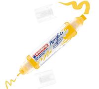 edding 5400 Marqueur acrylique 3D double pointe - jaune - 1 tube peinture acrylique - double pointe 2-3,5-10 mm - peinture acrylique pour toile, carton, bois - stylos imperméables qualité artistique