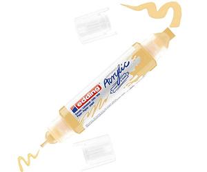 edding 5400 Marqueur acrylique 3D double pointe - jaune pastel - 1 tube peinture acrylique imperméables - double pointe 2-3,5-10 mm - peinture acrylique pour toile, carton, bois - qualité artistique