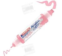 edding 5400 Marqueur acrylique 3D double pointe - rose - 1 tube peinture acrylique - double pointe 2-3,5-10 mm - peinture acrylique pour toile, carton, bois - stylos imperméables qualité artistique