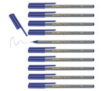 edding 55 Feutre fin - Bleu - 10 stylos - Pointe,3 mm - Feutre de couleur pour écrire, dessiner, souligner, illustrer - pour enfants et adultes, pour l'école et le bureau à domicile ou en entreprise