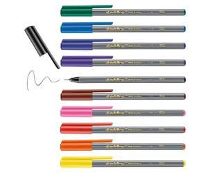 Edding 55 feutre fin - Étui de 10 couleurs - pointe,3 mm-Feutre de couleur pour écrire, dessiner, illustrer-enfants et adultes, pour l'école et le bureau à domicile ou en entreprise