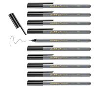 edding 55 Feutre fin - Noir - 10 stylos - Pointe 0,3 mm - Feutre de couleur pour écrire, dessiner, souligner, illustrer - pour enfants et adultes, pour l'école et le bureau à domicile ou en entreprise