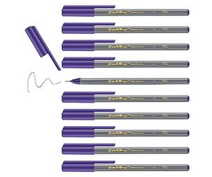 edding 55 Feutre fin - Violet - 10 stylos - Pointe,3 mm - Feutre de couleur pour écrire, dessiner, souligner, illustrer - pour enfants et adultes, l'école et le bureau à domicile ou en entreprise