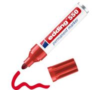 edding Marqueur permanent 550 – rouge – pointe 3-4 mm – sèche vite, résistant à l'eau