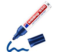 edding 550 Permanent Marker - Blue - 1 Pen - Round Tip 3-4 mm - Waterproof, Quic