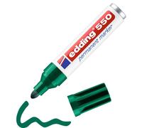edding 550 Permanent Marker - Green - 1 Pen - Round Tip 3-4 mm - Waterproof, Qui