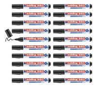 edding 660 Marqueur pour tableaux blancs - noir - 20 marqueurs - pointe ronde 1,5-3 mm - feutre effaçable - pour tableaux blanc, mémo et chevalet de conférence - rechargeable