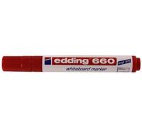 edding 660 Marqueur pour tableaux blancs - rouge - 1 stylo - pointe ronde 1,5-3 mm - feutre effaçable - pour tableaux blanc, magnétique, mémo et chevalet de conférence - sketchnotes - rechargeable