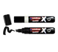 Edding 6900 X Marqueur multi-surfaces - Set couleur Noir et Blanc - 2 marqueurs acryliques - pointe biseautée 2-10 mm - peinture acrylique pour dessiner sur des vêtements, baskets, sacs à dos