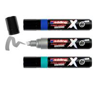 Edding 6900 X Marqueur multi-surfaces - Set couleur ocean - 3 marqueurs acryliques - pointe biseautée 2-10 mm - marqueurs de peinture acrylique pour dessiner sur des vêtements, baskets, sacs à dos