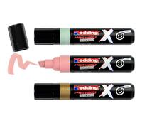 Edding 6900 X Marqueur multi-surfaces - Set couleur Pastel - 3 marqueurs acryliques - pointe biseautée 2-10 mm - marqueurs de peinture acrylique pour dessiner sur vêtements, baskets, sacs à dos