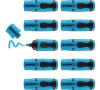 edding 7 Mini-surligneur - bleu fluorescent - 10 surligneurs - pointe biseautée 1-3 mm - petits surligneurs aux couleurs tendance - pour les bullet journals, l'école, l'université ou le bureau