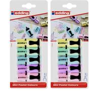Edding 7 Mini-surligneur - couleurs pastel - 5 surligneurs - pointe biseautée 1-3 mm - petits surligneurs aux couleurs tendance - pour les bullet journals, l'école, l'université ou le bureau