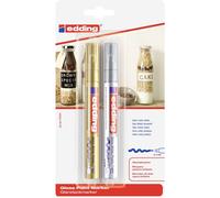 Edding 750 4-750-2-1-53-54 Marqueur peinture or, argent 2 mm, 3 mm, 4 mm