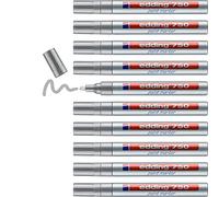 edding 750 marqueur peinture - argent - 10 stylos - pointe ronde 2-4 mm - marqueur de peinture pour l'étiquetage du métal, verre, roche ou du plastique - résistant à la chaleur, permanent et étanche