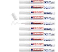 edding 750 marqueur peinture brillante - blanc - 10 feutres peinture brillante - pointe ronde 2-4mm - pour dessin, coloriage, scrapbooking - étanche, très opaque