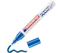 edding 750 Marqueur peinture brillante - bleu - 1 feutre peinture brillante - pointe ronde 2-4mm - pour dessin, coloriage, scrapbooking - étanche, très opaque
