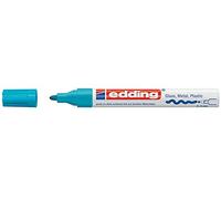 edding 750 Marqueur peinture brillante - bleu clair - 1 feutre peinture brillante - pointe ronde 2-4mm - pour dessin, coloriage, scrapbooking - étanche, très opaque