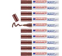 edding Marqueur peinture brillante 750 - Pointe ronde 2-4 mm - Marron x10 - Étanche, très opaque