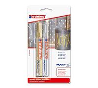 Edding 750 4-750-2-1-53-54 Marqueur peinture or, argent 2 mm, 3 mm, 4 mm