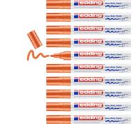 edding 750 marqueur peinture brillante - orange - 10 feutres peinture brillante - pointe ronde 2-4mm - pour dessin, coloriage, scrapbooking - étanche, très opaque