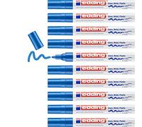 edding 750 Marqueur peinture brilliante - bleu - 10 feutres peinture brillante - pointe ronde 2-4mm - pour dessin, coloriage, scrapbooking - étanche, très opaque