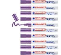 edding 750 Marqueur peinture brilliante - violet - 10 feutres peinture brillante - pointe ronde 2-4mm - pour dessin, coloriage, scrapbooking - étanche, très opaque