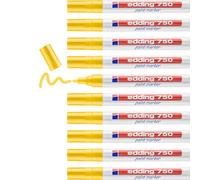 edding 750 marqueur peinture - jaune - 10 stylos - pointe ronde 2-4 mm - marqueur de peinture pour l'étiquetage du métal, verre, roche ou du plastique - résistant à la chaleur, permanent et étanche