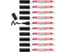 Edding 750 Paint - Marqueur - Permanent - Noir - Encre Pigmentée - 2-4 Mm - Pack De 10