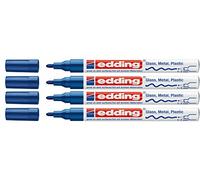 Edding 751 Lot de 4 marqueurs à peinture pointe moyenne Bleu