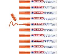 Edding Marqueurs peinture brillante 751 Lot de 10 Orange Pointe ronde 1-2 mm Étanche