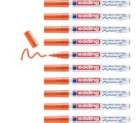 Edding Marqueurs peinture brillante 751 Lot de 10 Orange Pointe ronde 1-2 mm Étanche