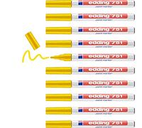 edding Marqueur peinture 751 – jaune – 10 stylos – pointe ronde 1–2 mm – étanche, très opaque