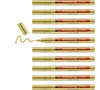 edding 751 marquer peinture - or - 10 feutres peinture brillante - pointe ronde 1-2mm - pour dessin, coloriage, scrapbooking - étanche, très opaque