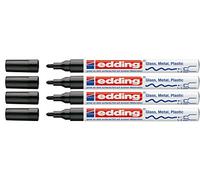 Edding 751 Marqueur de Laque M Pointe (de 4 Paquet, Noir)