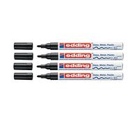 Edding 751 Marqueur de peinture Pointe M, 4er Pack, Noir , 1