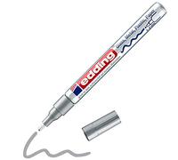 edding 751 Marqueur peinture brillante - argent - 1 feutre peinture brillante - pointe ronde 1-2mm - pour dessin, coloriage, scrapbooking - étanche, très opaque