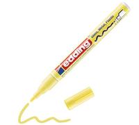 edding 751 Marqueur peinture brillante - jaune pastel - 1 feutre peinture brillante - pointe ronde 1-2mm - pour dessin, coloriage, scrapbooking - étanche, très opaque