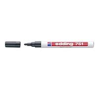edding 751 Marqueur peinture brillante - noir - 1 feutre peinture brillante - pointe ronde 1-2mm - pour dessin, coloriage, scrapbooking - étanche, très opaque