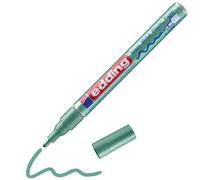 edding 751 Marqueur peinture brillante - vert métallisé - 1 feutre peinture brillante - pointe ronde 1-2mm - pour dessin, coloriage, scrapbooking - étanche, très opaque