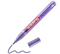 edding 751 Marqueur peinture brillante - violet métallisé - 1 feutre peinture brillante - pointe ronde 1-2mm - pour dessin, coloriage, scrapbooking - étanche, très opaque