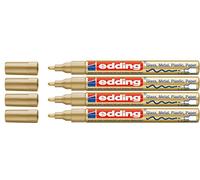 Edding 751 Marqueur peinture Pointe M, or, Lot de 4