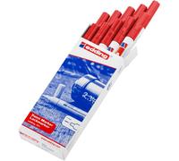 edding Marqueur peinture 751 – Rouge – Pointe ronde 1–2 mm – Permanent étanche – 10 stylos