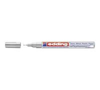 edding 780 Marqueur peinture brillante - argent - 1 feutre peinture brillante - pointe extra fine,8 mm - pour dessin, coloriage, scrapbooking - étanche, très opaque