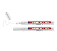 edding 780 Marqueur peinture brillante - blanc - 2 feutres peinture brillante - pointe extra fine,8 mm - pour dessin, coloriage, scrapbooking - étanche, très opaque