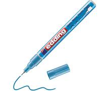 edding 780 Marqueur peinture brillante - bleu clair métallisé - 1 feutre peinture brillante - pointe extra fine 0,8 mm - pour dessin, coloriage, scrapbooking - étanche, très opaque
