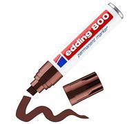 edding 800 Marqueur permanent - marron - 1 stylo - pointe biseautée 4-12 mm - pour des marquages larges - sèche vite, résiste à l'eau et aux frottements - pour carton, plastique, bois, métal, verre